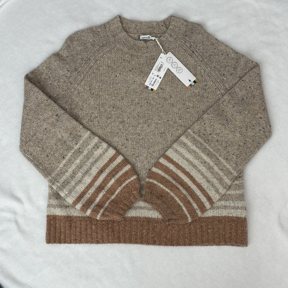 NWT SmartWool Womens Cozy Lodge Ombré Sweater XL Merino Wool Blend Neutral Layer - Picture 2 of 14